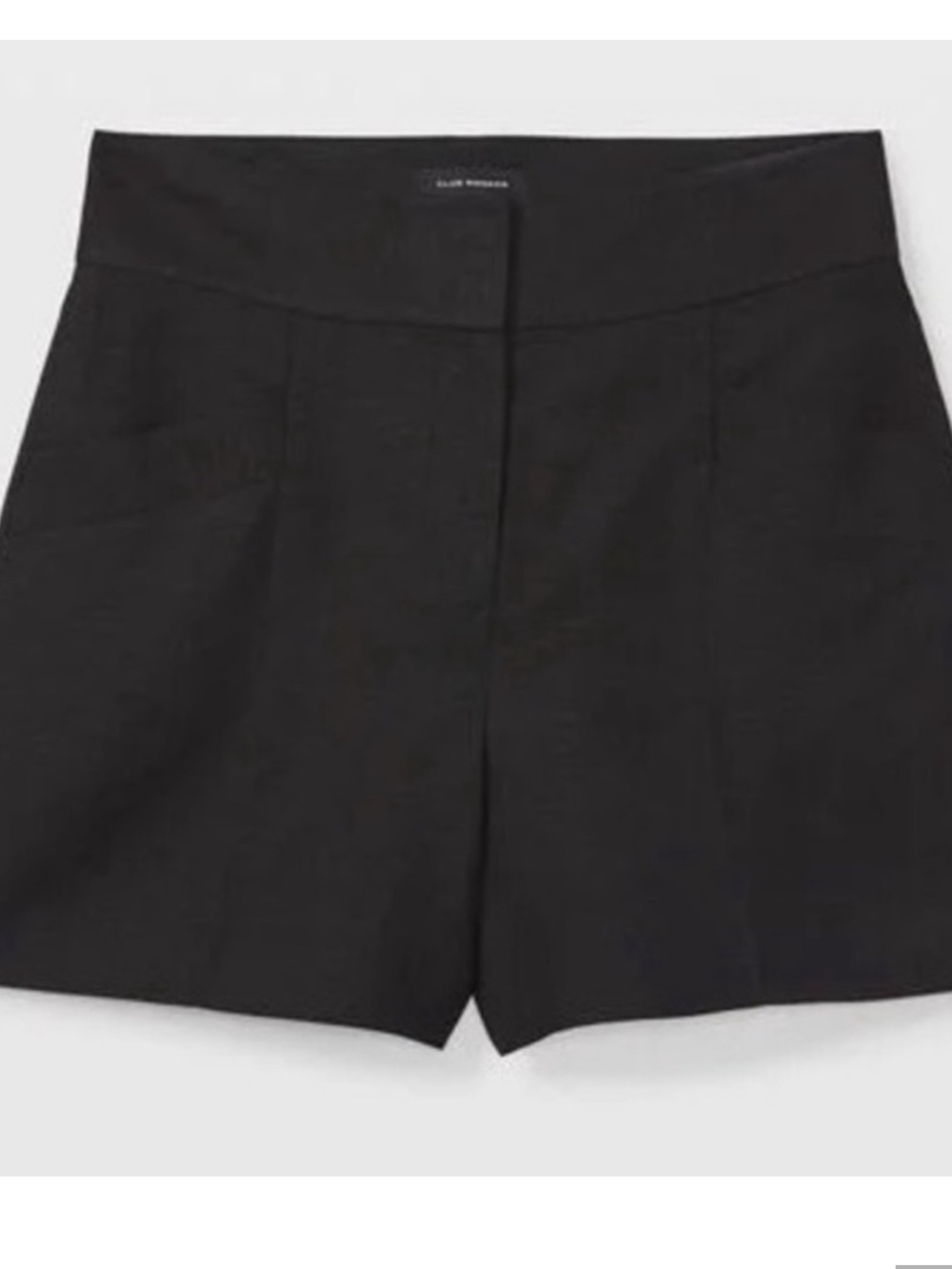 NWT Club Monaco Black High-Rise linen Tailored Shorts, size 4